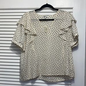 NWT Madewell ruffell polka dot blouse